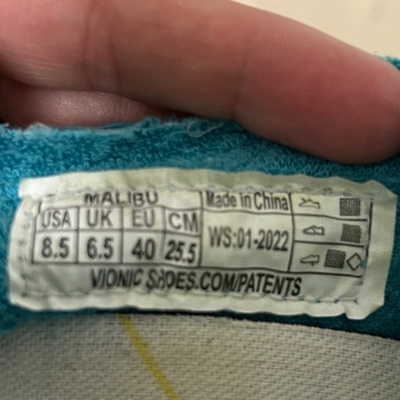 Vionic Malibu Beach Slip-On Shoes Canvas Women's 8.5 Sneaker Teal Beach resort - Picture 8 of 11